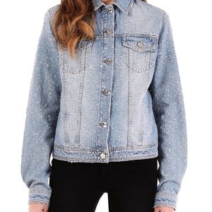 Galita Fashion Blue Denim Rhinestone Jacket, Size S (NWT)
